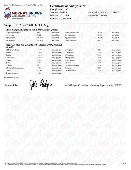 15mg 7oh - TROPICAL PUNCH! Tablet